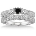 thumbnail image 2 of 2 Carat Black Diamond Antique Bridal set on 10k White Gold, 2 of 3