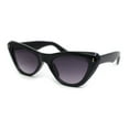thumbnail image 2 of Retro Womens Thick Plastic Iconic Beveled Cat Eye Hipster Sunglasses Black - Smoke, 2 of 4