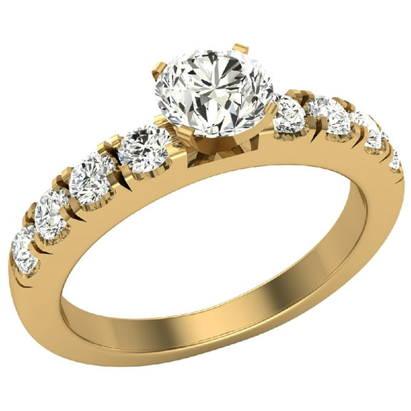 Engagement Rings For Women - Round Brilliant 14K Gold 1.20 CT (J,SI) GIA Certificate