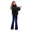 thumbnail image 2 of Suilloe Toddler Girls School Uniformss Pants Solid Color Fleece Lined Trousers Fall Winter Flare Casual Soft Warm Bottom Pants For Teen Girls,Black,5 -6 Years, 2 of 9