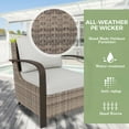 thumbnail image 4 of EAGLE PEAK Coastal Vista Outdoor Patio Wicker Swivel Glider Rocker Chair with Beige Cushion,Set of 2, 4 of 8