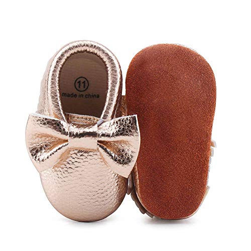 OOSAKU Infant Toddler Baby Soft Sole PU Leather Bowknots Shoes