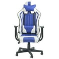 thumbnail image 1 of ViscoLogic Formula Height Adjustable Swivel Home Chair Computer Gaming Chair, Computer Chair (White & Blue), 1 of 3