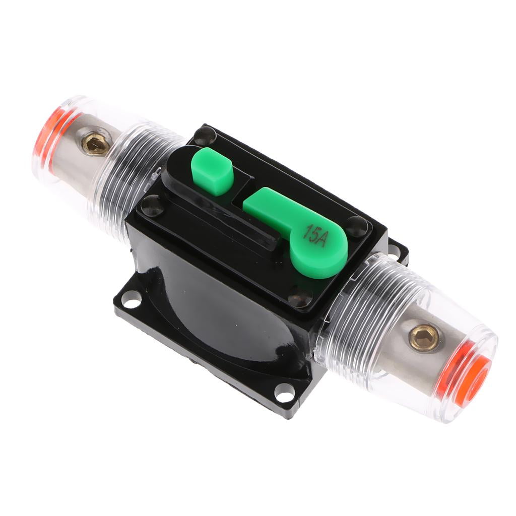 LeeQinersw 2Pcs 15A Manual Breaker, 12V/24V/32V DC 15Amp Car Audio Inline Circuit Breaker