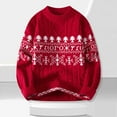 thumbnail image 2 of Atogsazn Mens Knitted Christmas Sweater Casual Crewneck Long Sleeve Pullover Sweatshirt Fall Clothing Tops Outerwear 03-Red XXXXL Fashion, 2 of 9