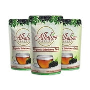 Elderberry Tea Organic - 100% Alkaline - 15 Unbleached/Chemical-Free Elderberry Tea Bags - Pack of 3 - Caffeine-Free, No GMO