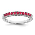 thumbnail image 1 of 14k White Gold Ruby and Real Diamond Band, 1 of 1