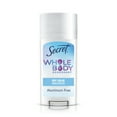 thumbnail image 2 of Secret Whole Body Stick Aluminum Free Deodorant for Women Unscented 2.6oz, 2 of 14