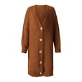 thumbnail image 3 of Women Solid Coat Patchwork Long Sleeve Cardigan V Neck Long Sweater Top Fuzzy Open Sweater Womens Cardigan Long Sleeve Sweater plus Size Sweaters for Women Womens Cropped Cardigan Cardigan for Grandma, 3 of 4