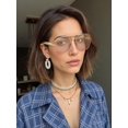 thumbnail image 3 of Oversized Aviator Sunglasses For Women 70s Retro 2025 Metal Shades with Gold Streamline Arms, 3 of 7