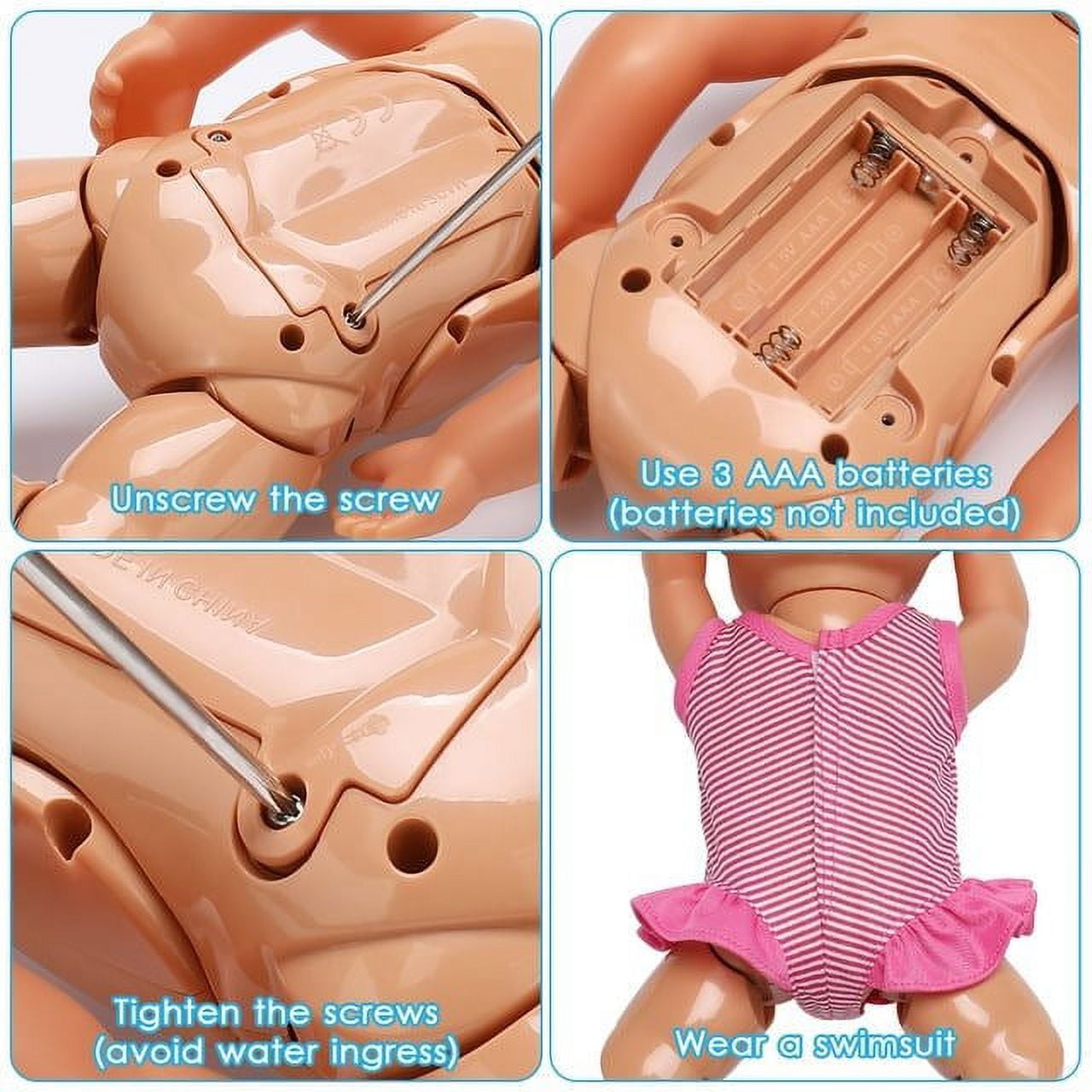 Swimming Baby Doll Toy for Girls,Waterproof Swimming Doll,Swimming Baby Doll Toy In for Pool Bathtub Bath,Swimming Dolls for Childern Kid Girls Water Fun Toy