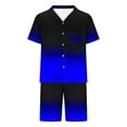 thumbnail image 3 of Hvyesh Men Silk Pajamas Set Sleepwear Sleep Shirt and Shorts Pajama Set Lightweight Soft Mens Pjs Lounge Set, 3 of 5
