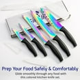 thumbnail image 5 of SiliSlick Kitchen Knife Set Professional, Titanium Coated Stainless Steel Blades, Dishwasher Safe, Safety Sheaths, 5 Knives, 5 of 8