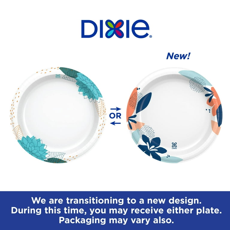 Dixie Paper Plates, 8 ½ inch, Dinner Size Printed Disposable Plate, 90  Count