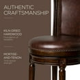 thumbnail image 4 of Maven Lane Pullman Counter Stool, Dark Walnut Finish w/ Vintage Brown Vegan Leather, 4 of 6