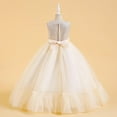 thumbnail image 4 of RXIRUCGD 2025 Vêtements d'Été pour Enfants Robe de Princesse Sans Manches Col Rond Couleur Unie Brodée Exquise Perles Robe de Soirée Robe de Banquet, 4 of 8