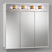 Jensen 755435 30 x 28 in. 3 Door Ashland Frameless Beveled Edge Wood