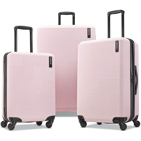 American Tourister Stratum XLT Expandable Hardside Luggage with Spinner Wheels, Pink Blush, 3-Piece Set (20/24/28)