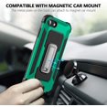 thumbnail image 3 of for iPhone SE 2020 Case, iPhone 7/8 Case Rugged Military Dual Layer Heavy Duty iPhone SE 2020 Case with Screen Protector TPU Bumper Full Protection Metal Kickstand Shockproof Case 4.7 inch,Dark Green, 3 of 7