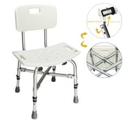 Zimtown 450LBS Heavy Duty Medical Shower Chair Bath Seat, 6 Height Transfer Bench Stool with Back
