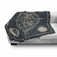 thumbnail image 3 of Nautical Soft Flannel Fleece Throw Blanket, Demonstration of a Compass Design with Windrose and Sun Moon Print, Cozy Plush for Indoor and Outdoor Use, 60" x 80", Dark Blue Grey Eggshell, by Ambesonne, 3 of 6