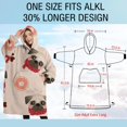 thumbnail image 4 of Oversized Wearable Blanket Hoodie,Pug and Donut Sherpa Blanket Hoodie with Super Pockets,Super Warm Fuzzy Pullover for Women & Men, 4 of 6