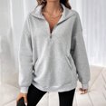 thumbnail image 2 of ZyeKqe Oversized Sweatshirts for Women 1/4 Zip up Long Sleeve Shirts Casual Loose Pullover TopFall Clothes, 2 of 4