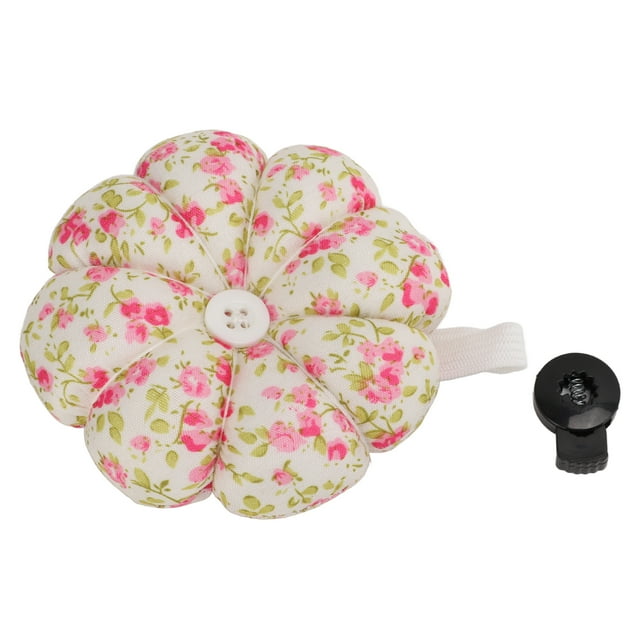 Pin Cushion, Pumpkin Shape Cute Cartoon Wristband Design Elasticity Vivid Exquisite Needle Holder For Home For Sewing Colorful,Rose Red Check,Small Flower,Yellow White Dot