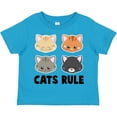 thumbnail image 3 of Inktastic Cats Rule with Cat Heads Boys or Girls Toddler T-Shirt, 3 of 5