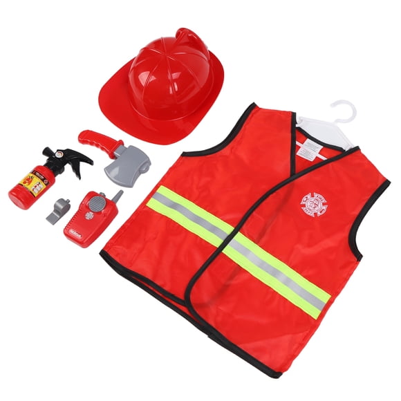 Firefighter Costume Set, Comfortable Polyester Material High Durability Firefighter Costume For Kids Boys For Kids Girls