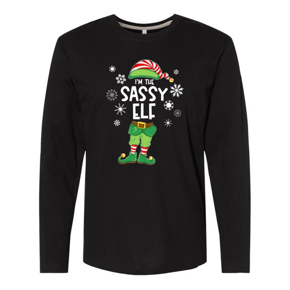 Inktastic Funny Christmas I'm the Sassy Elf with Shoes and Hat Long Sleeve T-Shirt