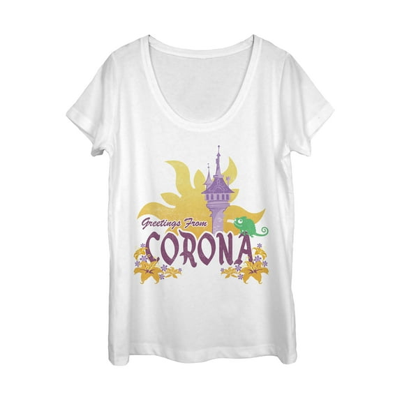 Women's Tangled Greetings from Corona Scoop Neck White 2X Large