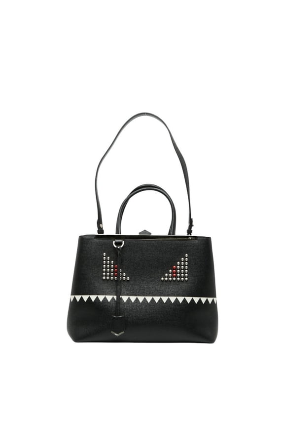 Pre-Owned FENDI Toujours Monster Stud Handbag/Shoulder Bag 2WAY 8BH250 Black Leather... (Good)