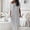 (Fasion 13)Gray, variant on Women's Solid Color Loose-Fitting Home Wear Long Dress Summer Casual Short Sleeve Round Neck Ankle-Length Dress