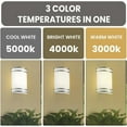 thumbnail image 4 of Wall Sconce Brushed Nickel 3CCT (3000K/4000K/5000K) Adjustable, Dimmable 12W Modern Wall Mounted Sconces Wall Lighting with Glass Shade for Bedroom, Stairway, Bathrooms, Hallways & Entryways (2 Pack), 4 of 8