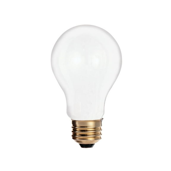 Satco S6050 - 25 watt A19 Incandescent; Frost; 1500 average rated hours; 180 lumens; Medium base; 120 volts