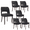 Black, variant on Set of 6 Wood Dining Chairs with Fabric Upholstered Back and Seat Modern Accent Side Chair w/Wood Legs for Living Room/Dining Room/Bedroom/Restaurant