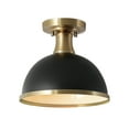 thumbnail image 6 of Globe Electric 1-Light Matte Black Indoor Semi-Flush Mount Ceiling Light Brass Accents, 6 of 9