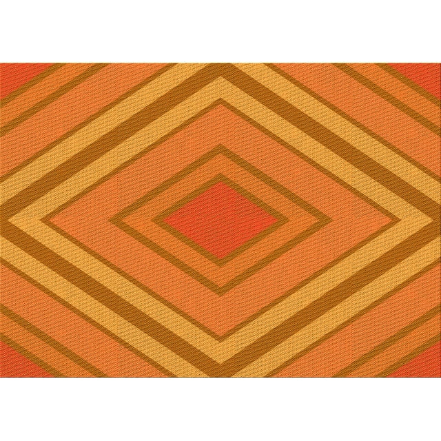 Ahgly Company Tapis Rectangulaire Lavable en Machine Intérieur Transitionnel Orange Rouge Orange, 2 Pieds x 5 Pieds