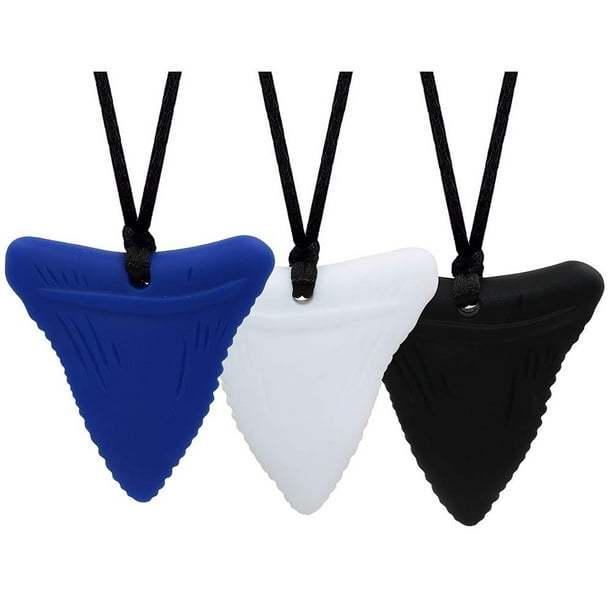 Collares masticables para niños sensoriales, paquete de 3 ayudas motoras orales de silicona, collar masticable sensorial para autismo, TDAH, ansiedad o necesidades especiales