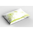 thumbnail image 2 of Ambesonne Dragonfly Pillow Sham 2 Pack, Spring Dandelion Art, 30"x20", Lime and Apple Green, 2 of 3