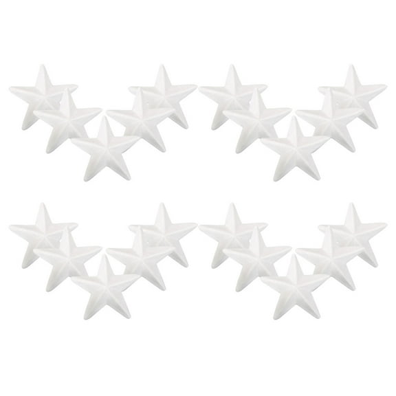 OUNONA White Foam Stars for DIY Christmas Ornaments and Decorations 20 Pieces Small Size
