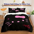 Hello_Kitty Black Cartoon Bedding Set Soft & Breathable Duvet Cover