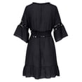 thumbnail image 3 of Yuhangmm Coverups for Bathing Suits, Swim Cover Up Dress with V Knit Lace Waist Tie for Spring Summer Beachwear Outerwear Black S, 3 of 4