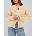 thumbnail image 3 of BTFBM Bow Cropped Cardigan Sweaters for Women Fall Winter Open Front Sweater Long Sleeve Button Fashion Spring Clothes, 3 of 10