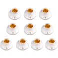 thumbnail image 1 of 10 Pcs Support de Douille d'Ampoule à Vis E27 Base en Plastique Ronde Douille de Vis Edison Support de Douille d'Ampoule E27 - Blanc, 1 of 5