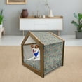 thumbnail image 3 of Bohemian Pet House, Geometric Pattern Ornamental Floral Folk Art Abstract, Outdoor & Indoor Portable Dog Kennel with Pillow and Cover, 5 Sizes, Multicolor, by Ambesonne, 3 of 5