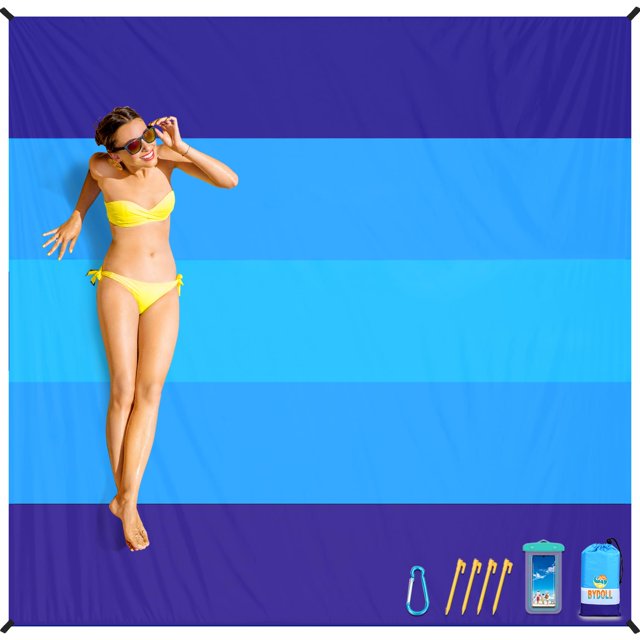 Manta de playa BYDOLL impermeable y resistente a la arena, 198 x 279 cm, grande