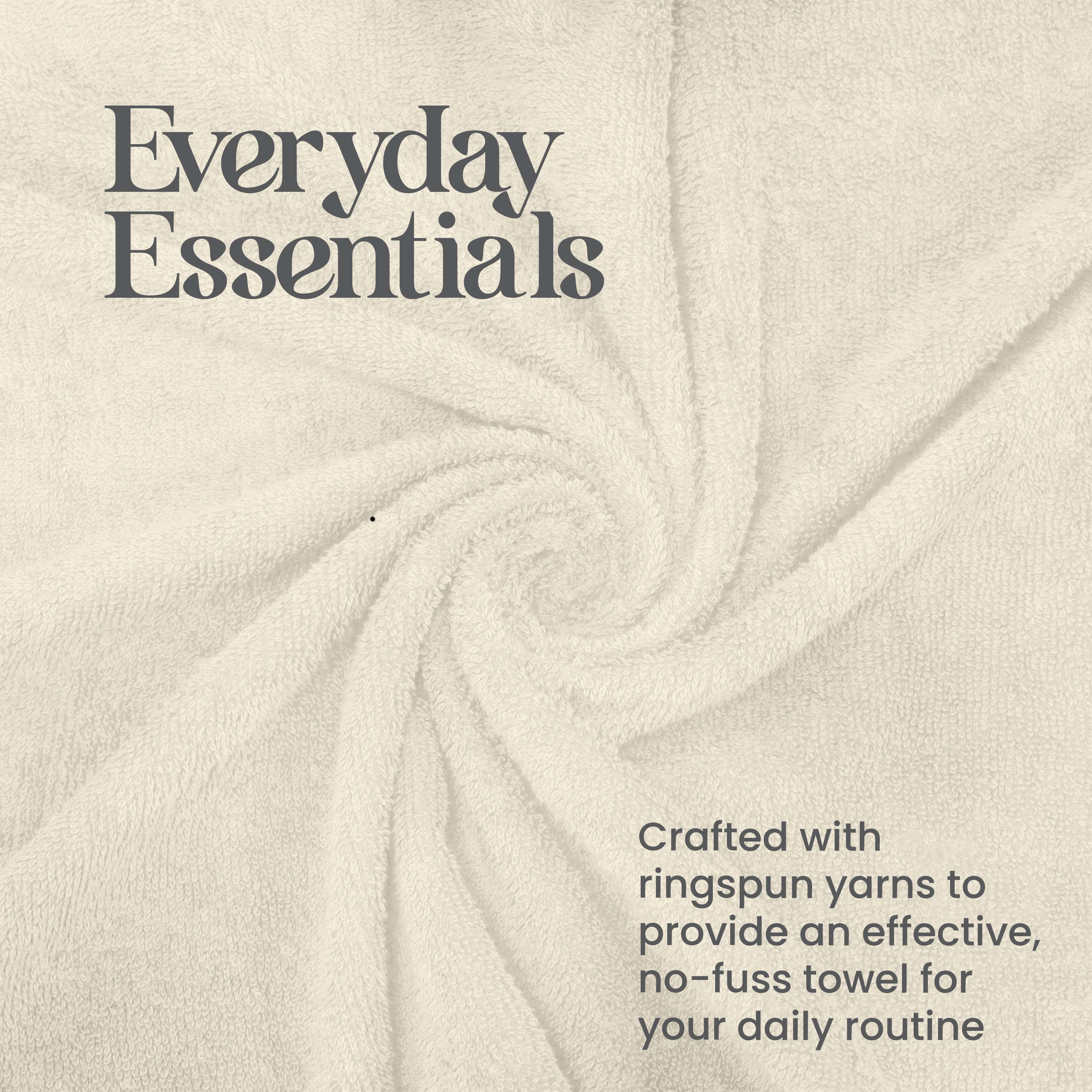 Utica 6-Piece Towel Set | 100% Cotton Soft & Absorbent Everyday Towels | Ivory