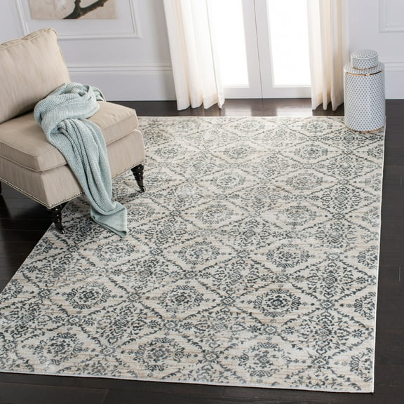 SAFAVIEH Isabella Dina Geometric Floral Area Rug, Cream/Grey, 5'3" x 7'7"